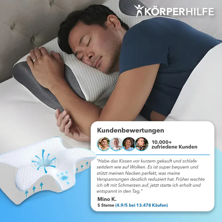 Rückenmacher® ErgoSleep - Orthopädisches 3D Kopf- & Nackenstützkissen - Rückenmacher